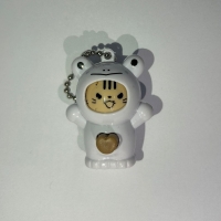 Breloc figurina cu schimbare a fetei, Cartoon Face, 4 cm, alb, Vivo FIGURINA-WHITE